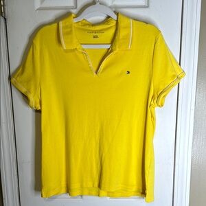 Tommy Hilfiger Yellow Fitted Polo Shirt Size XLarge